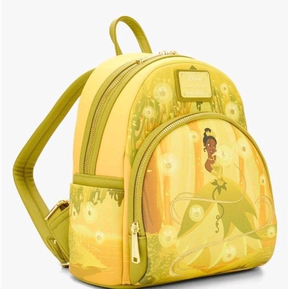 Loungefly Disney The Princess & The Frog Tiana Metallic Gold Embroidery Backpack